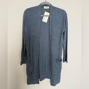NWT Women's Heather Blue Long Cardigan Sweater M
